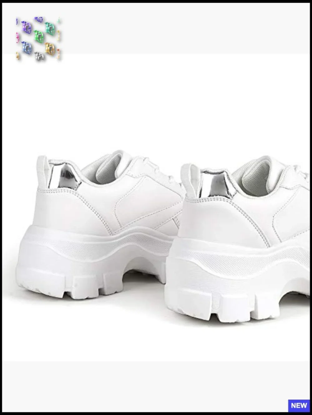 Chunky Platform Sneakers Hologram Lace-Up Casual Fashion Walking Sport Shoes